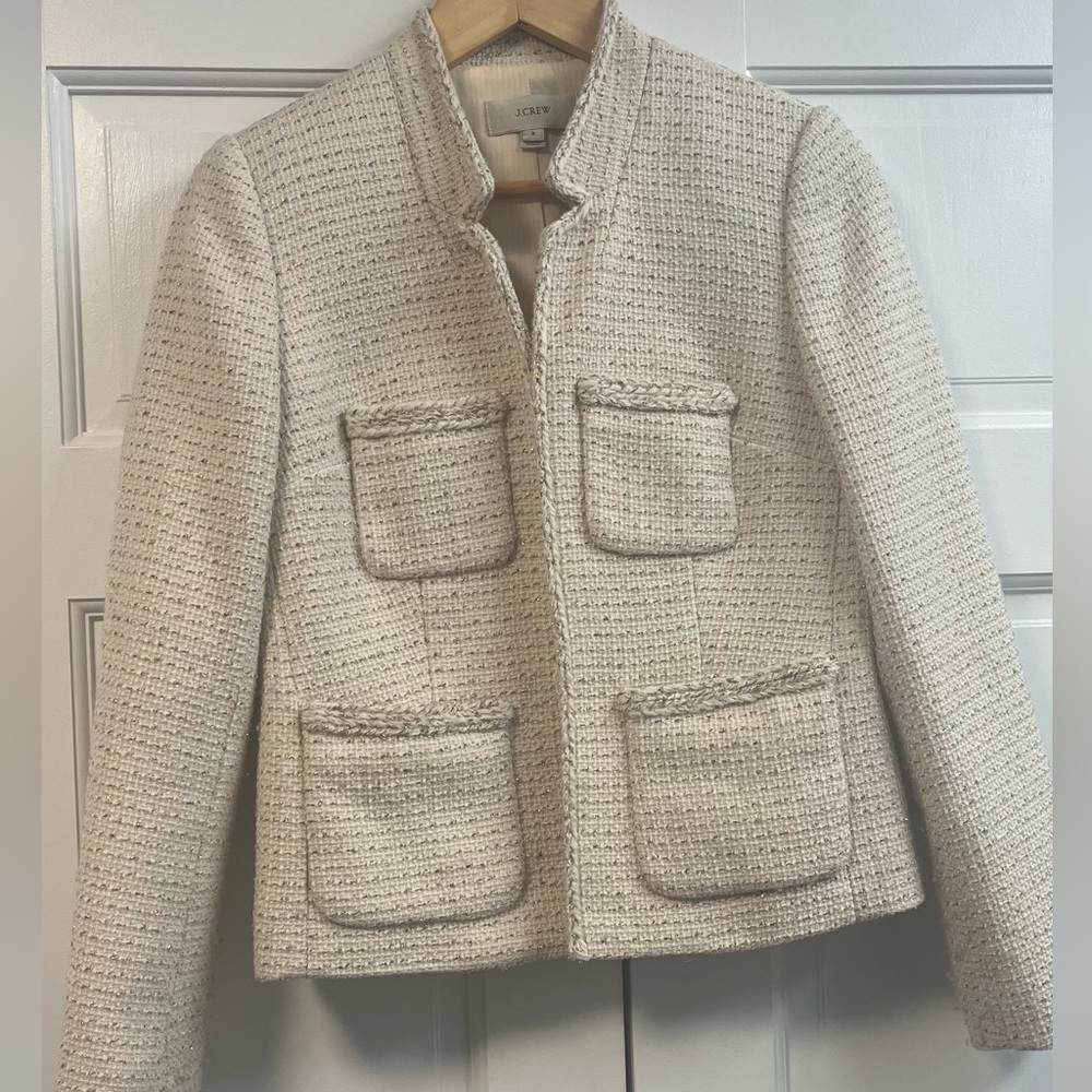 Jcrew White and Gold Blazer size 2